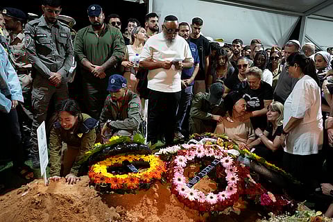 Middle East Tensions: Relatives and friends of David Moshe Ben Shitrit who was killed on a Hezbollah attack